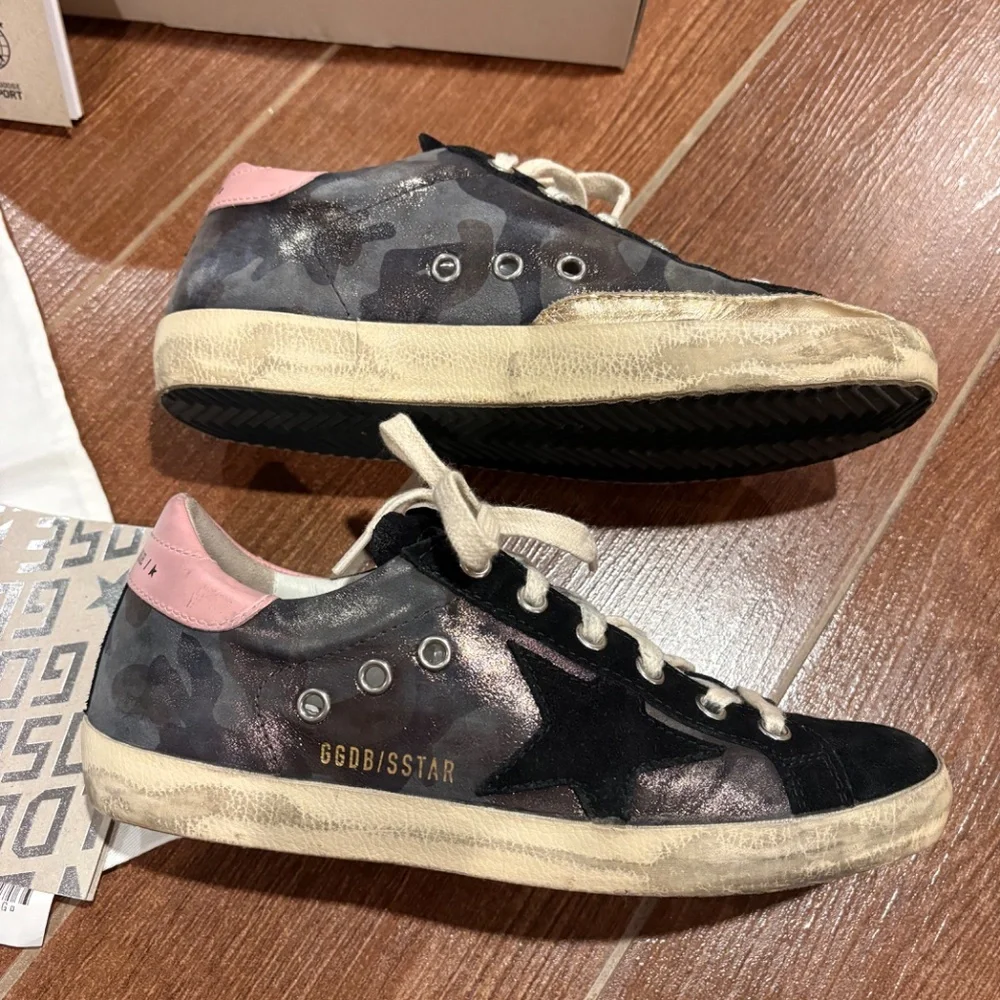 authentic golden goose superstar sneakers dark grey camouflage color size 37 - Picture 4 of 10
